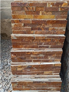 Rusty Color Wall Cladding Stacked Stone Veneer