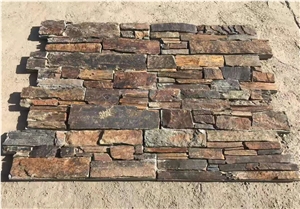 Rusty Color Wall Cladding Stacked Stone Veneer