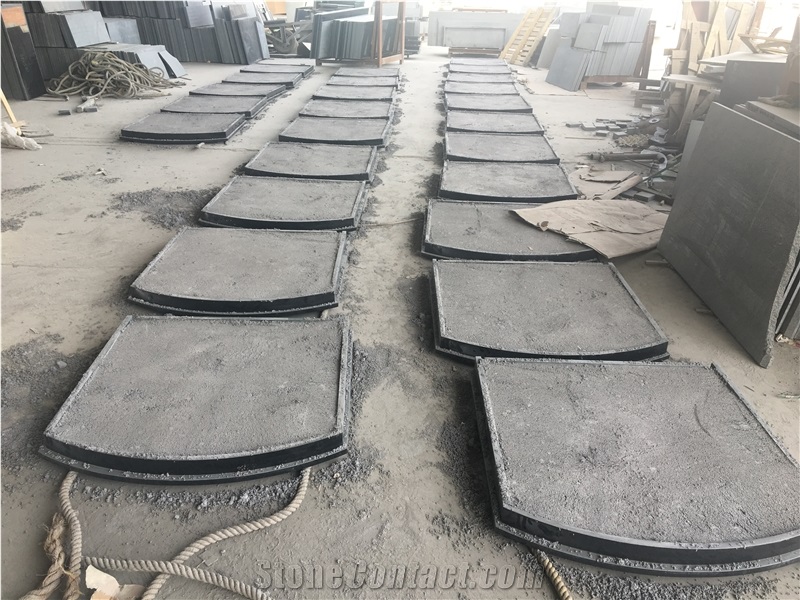 Shanxi Black Granite Jointed Fireplace Hearth Slab