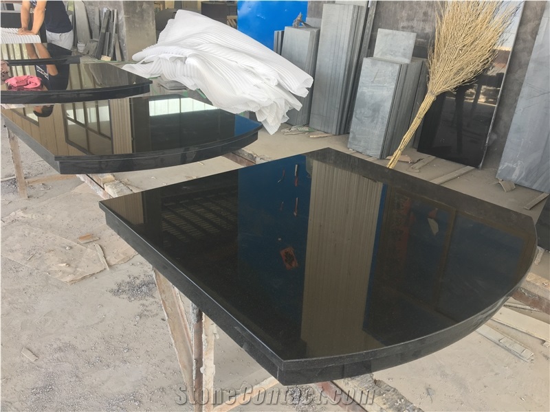 Shanxi Black Granite Jointed Fireplace Hearth Slab