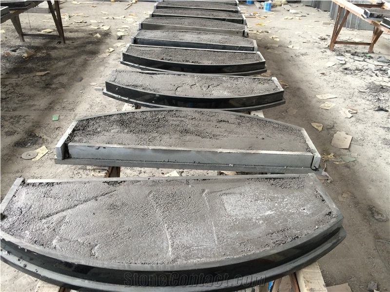 Shanxi Black Granite Jointed Fireplace Hearth Slab