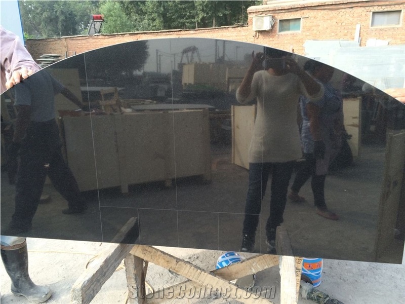 Shanxi Black Granite Jointed Fireplace Hearth Slab