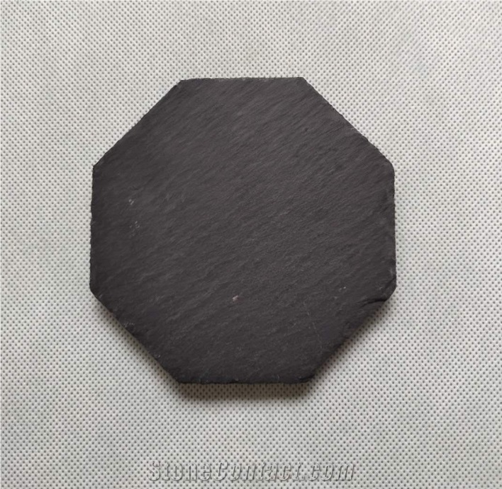 Square Slate Black Stone Coaster  Whisky Coaster Slate Stone