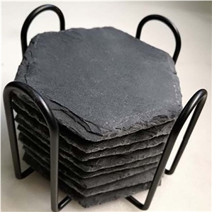 Square Slate Black Stone Coaster  Whisky Coaster Slate Stone