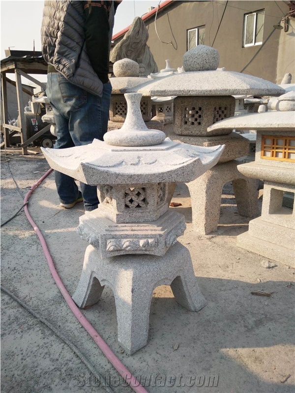 Stone Chinese Garden Lantern Landscaping Japanese Lamp