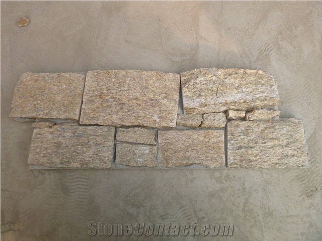 Tiger Yellow  Exterior Stacked Stone Veneers  Wall Cladding