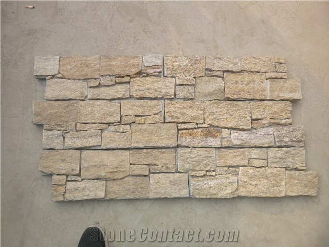 Tiger Yellow  Exterior Stacked Stone Veneers  Wall Cladding