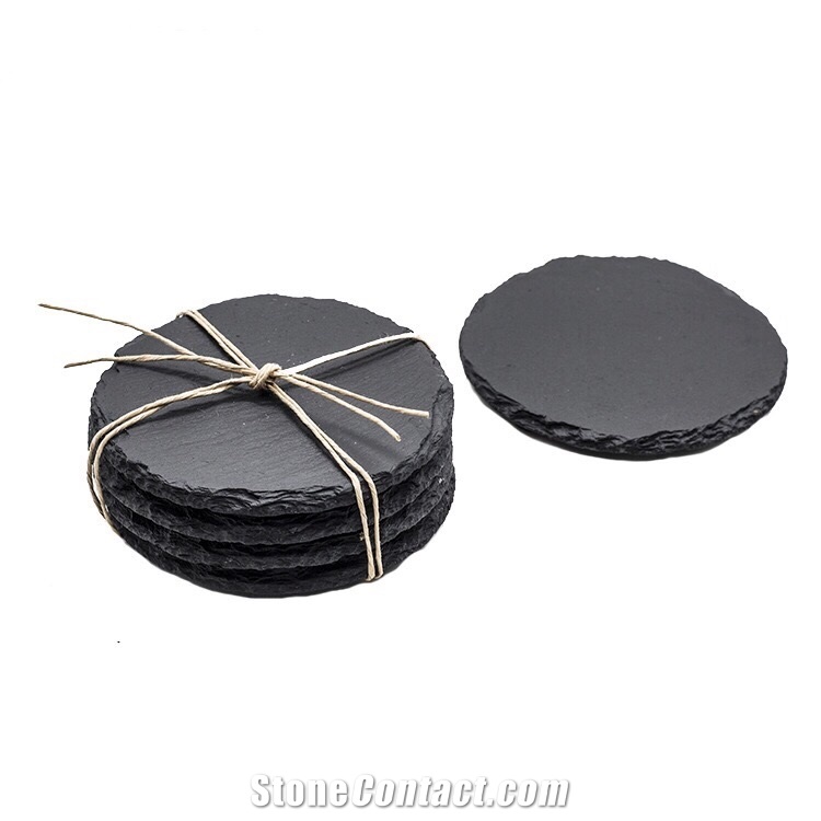 Wholesale Custom Blank Square Rubber Feet  Slate Coasters