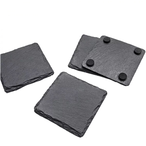 Wholesale Custom Blank Square Rubber Feet  Slate Coasters
