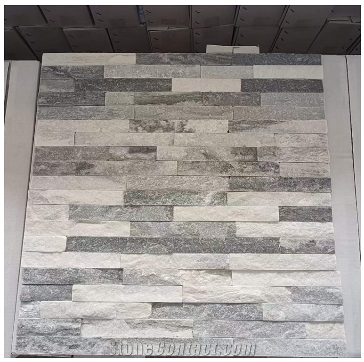 Z Shape Split Natural Surface Cloudy Gray Slate Ledgestone