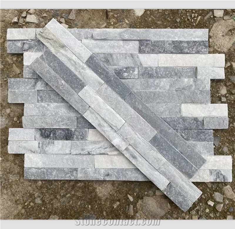 Z Shape Split Natural Surface Cloudy Gray Slate Ledgestone