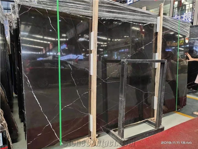 China Nero Portoro Marble Slab For Wall And Floor