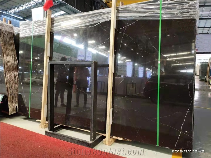 China Nero Portoro Marble Slab For Wall And Floor