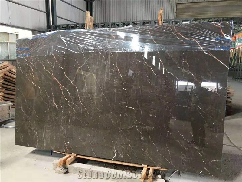 China Nero Portoro Marble Slab For Wall And Floor