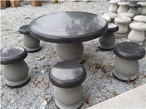 Basalt Stone Table Set