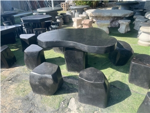 Basalt Stone Table Set