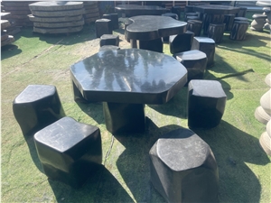 Basalt Stone Table Set