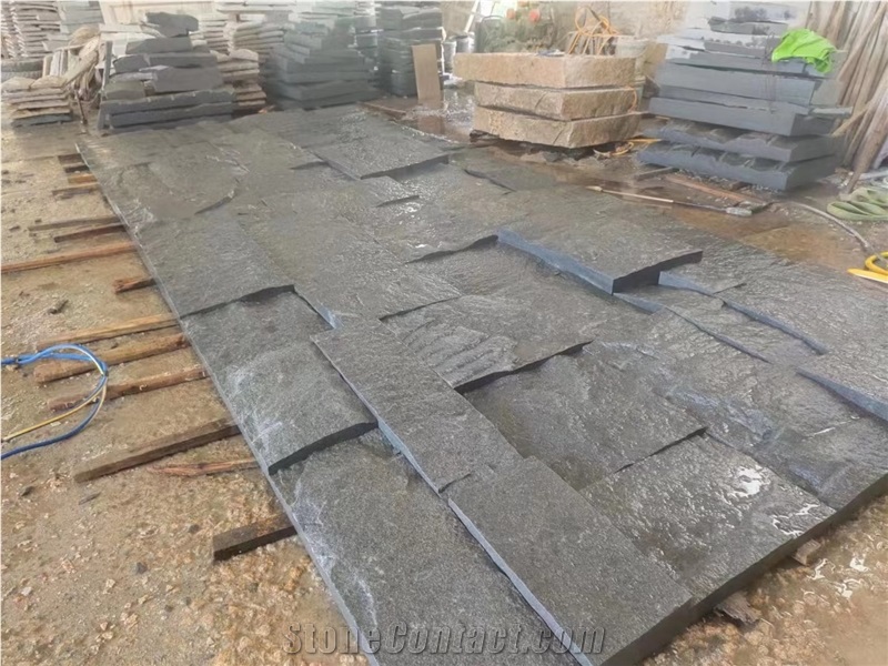 G654 Sesame Black Impala Grey Granite Split Face Tiles
