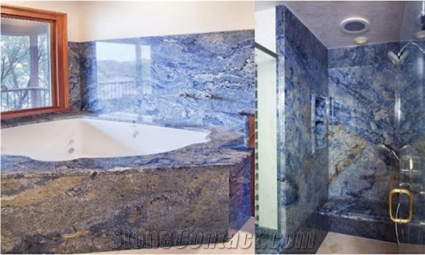 Azul Bahia Granite Slabs For Walls Decor