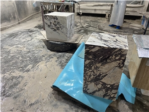 Calacatta Viola Marble Plinth Side Table