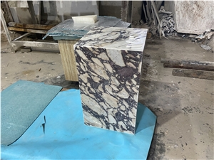 Calacatta Viola Marble Plinth Side Table
