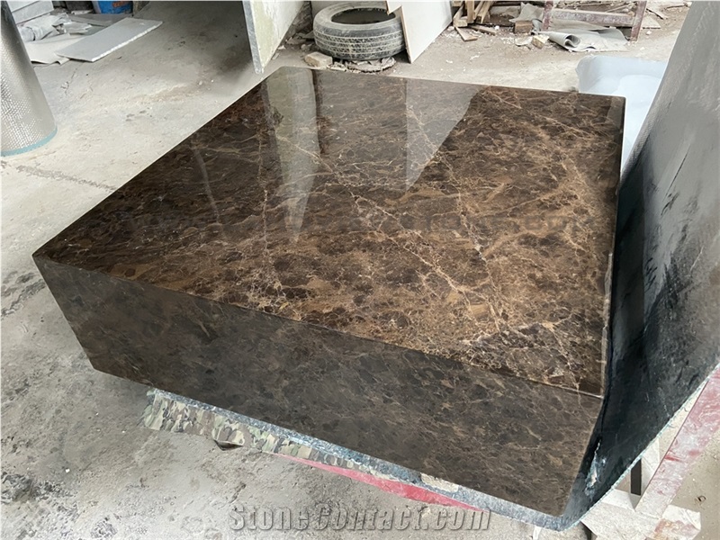 Dark Emperador Square Marble Coffee Table