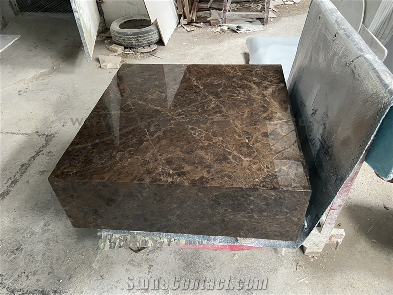 Dark Emperador Square Marble Coffee Table