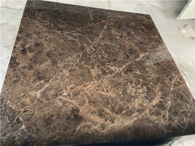 Dark Emperador Square Marble Coffee Table