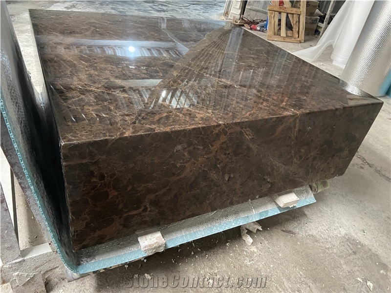 Dark Emperador Square Marble Coffee Table