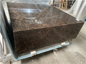 Dark Emperador Square Marble Coffee Table