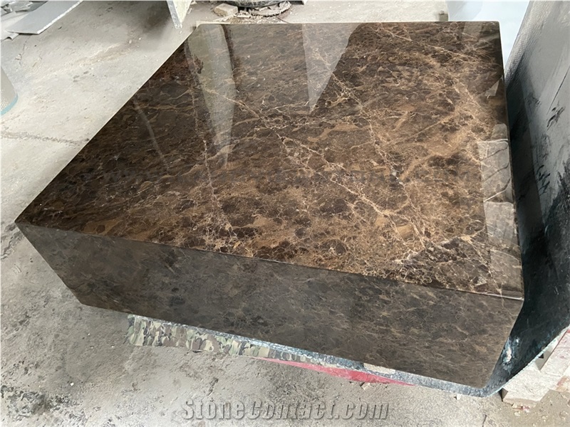 Dark Emperador Square Marble Coffee Table