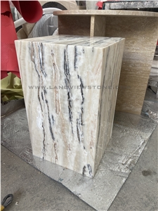 Multicolor Onyx Plinths Pedestal Stand Table