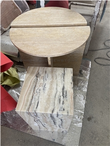 Multicolor Onyx Plinths Pedestal Stand Table