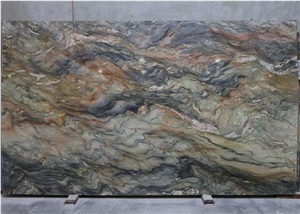 Polished Fusion Blue Quartzite Slabs Kitchen Design