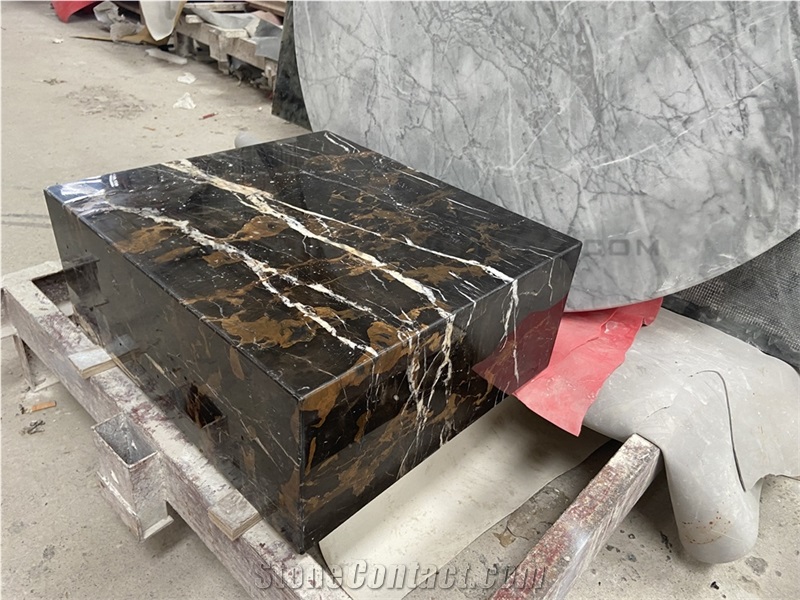 Portoro Gold Marble Coffee Table Stone Furniture