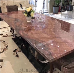 Red Fusion Mirage Quartzite Slabs For Kitchen Bathroom