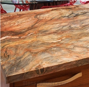 Red Fusion Mirage Quartzite Slabs For Kitchen Bathroom