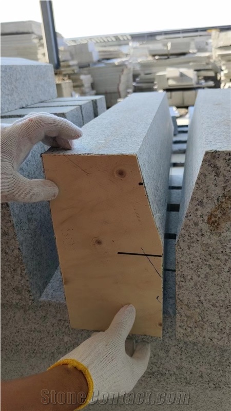 Flamed Sesame White Granite G603 Beveled Kerbs/Curbstone