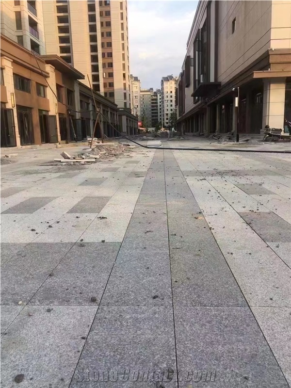 New G603 Sesame White Granite Flamed Paving Stone