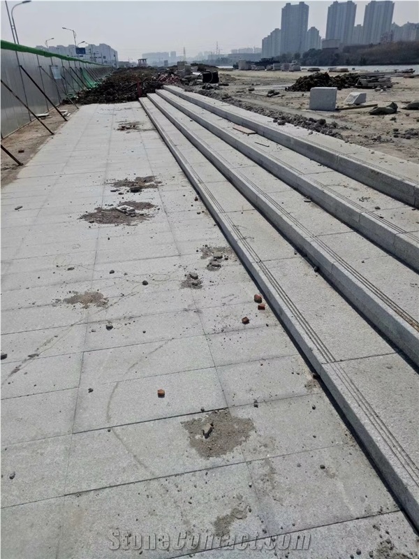 New G603 Sesame White Granite Flamed Paving Stone