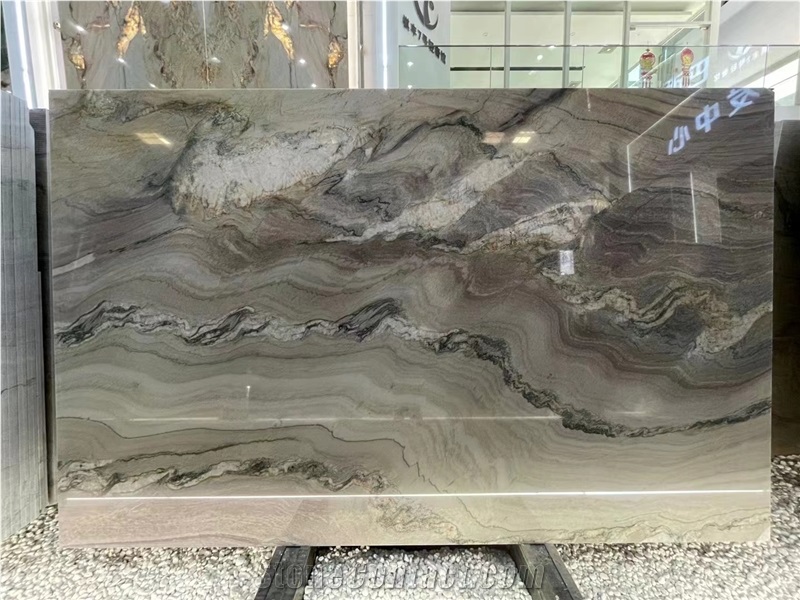 Calacatta Macaubas White Quartzite Rainbow Impression Slab