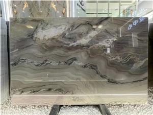 Calacatta Macaubas White Quartzite Rainbow Impression Slab