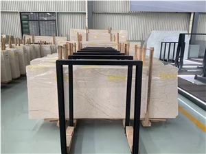 China Cream Rose Marble Polished Slabs For Interior Design