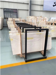 China Cream Rose Marble Polished Slabs For Interior Design