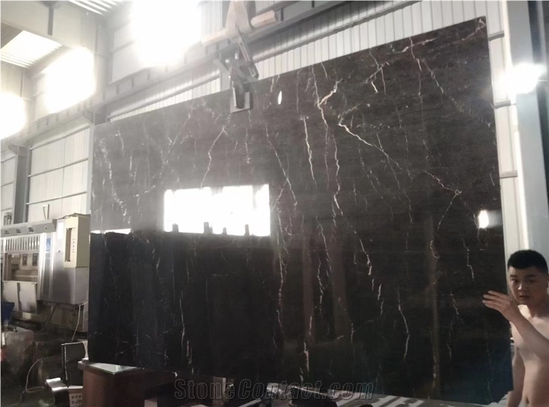 China Euronet B Mine Marble  Network Brown Stone Slab Tile