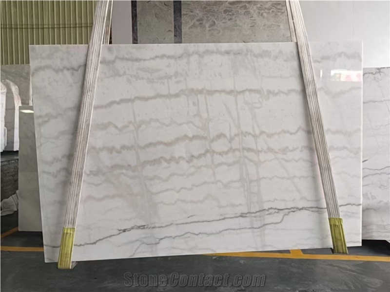 China Guangxi Carla White Marble Big Slab Bookmatched Tile