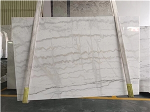 China Guangxi Carla White Marble Big Slab Bookmatched Tile