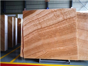 China Wood Grain Onyx Brown Wooden Stone Big Slab Tile