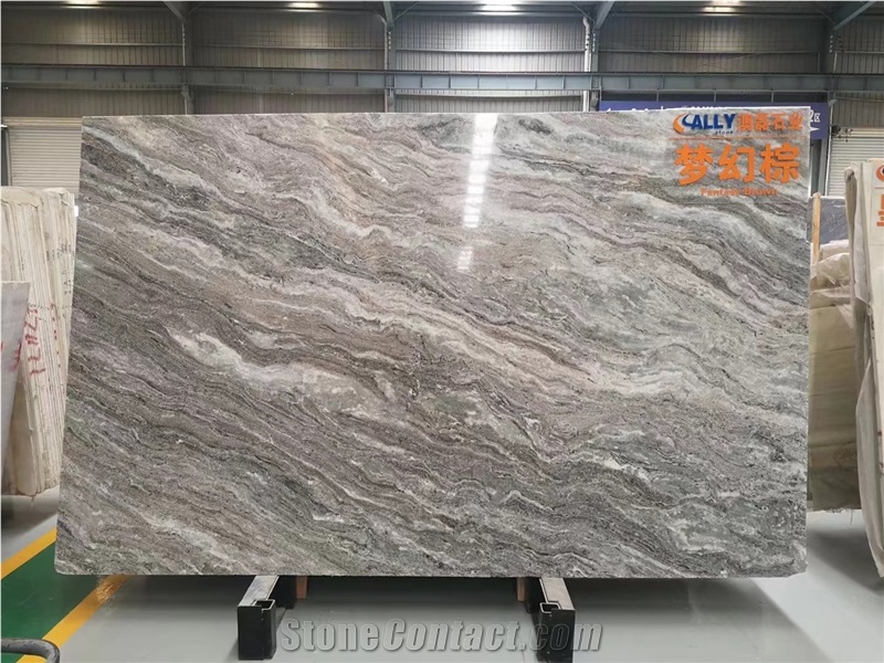 India Aurora Fantasy Fantasy Brown Marble Slab Tile