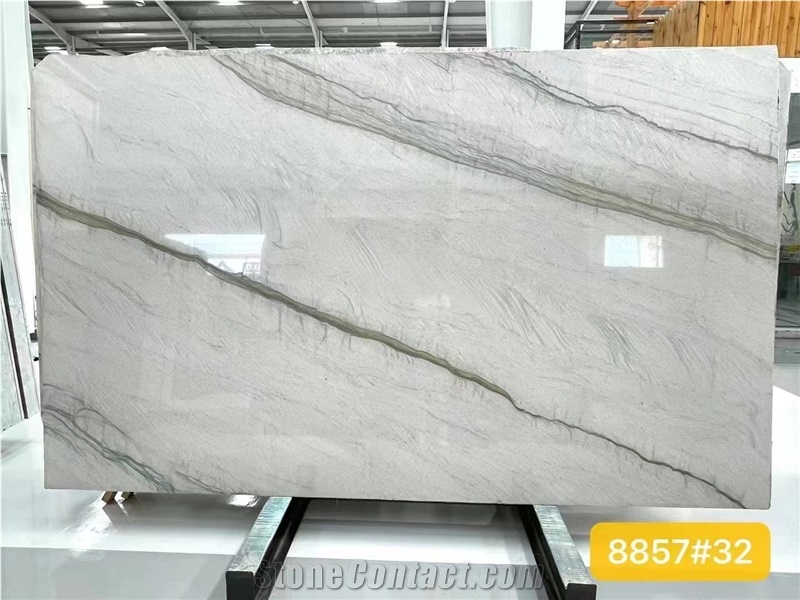 Luce Di Luna Quartzite Blanco Lunar Bookmatched Big Slab